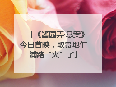 《酱园弄·悬案》今日首映，取景地乍浦路“火”了