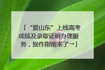 “爱山东”上线高考成绩及录取证明办理服务，操作指南来了→