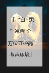 “白+黑”巡查 全方位守护高考声环境