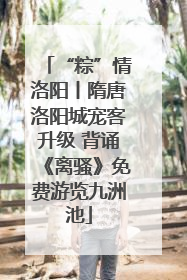 “粽”情洛阳丨隋唐洛阳城宠客升级 背诵《离骚》免费游览九洲池