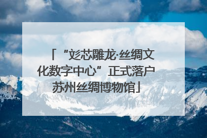 “彣芯雕龙·丝绸文化数字中心”正式落户苏州丝绸博物馆