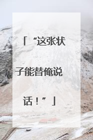 “这张状子能替俺说话！”