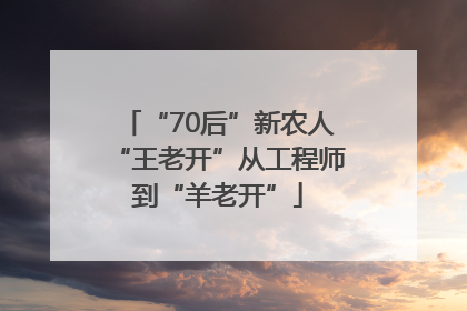 “70后”新农人“王老开”从工程师到“羊老开”