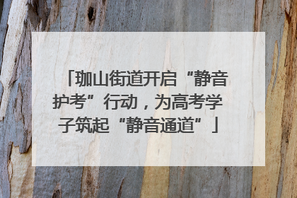 珈山街道开启“静音护考”行动，为高考学子筑起“静音通道”