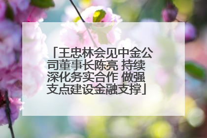 王忠林会见中金公司董事长陈亮 持续深化务实合作 做强支点建设金融支撑