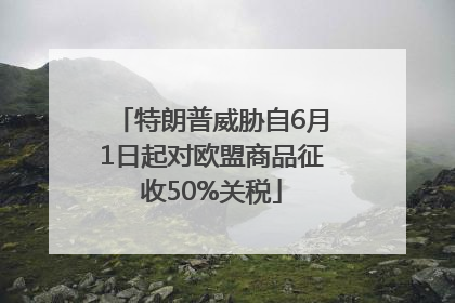 特朗普威胁自6月1日起对欧盟商品征收50%关税