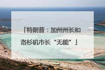 特朗普：加州州长和洛杉矶市长“无能”