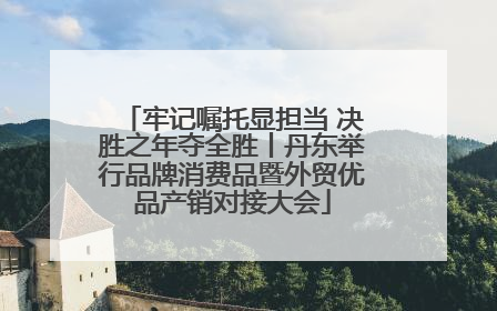 牢记嘱托显担当 决胜之年夺全胜丨丹东举行品牌消费品暨外贸优品产销对接大会