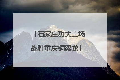 石家庄功夫主场战胜重庆铜梁龙