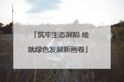 筑牢生态屏障 绘就绿色发展新画卷