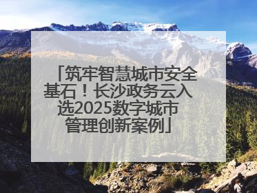 筑牢智慧城市安全基石！长沙政务云入选2025数字城市管理创新案例