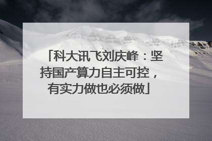 科大讯飞刘庆峰：坚持国产算力自主可控，有实力做也必须做