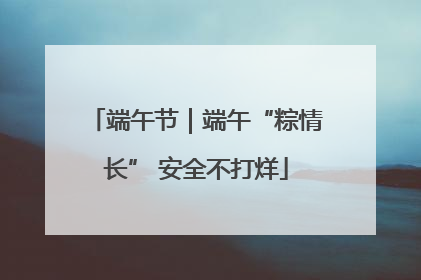 端午节｜端午“粽情长” 安全不打烊