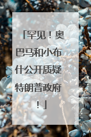 罕见！奥巴马和小布什公开质疑特朗普政府！