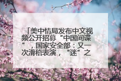 美中情局发布中文视频公开招募“中国间谍”，国家安全部：又一次滑稽表演，“迷”之操作沦为国际笑柄