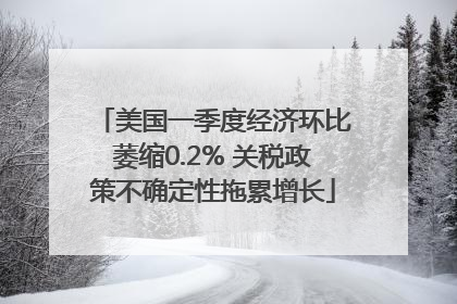 美国一季度经济环比萎缩0.2% 关税政策不确定性拖累增长