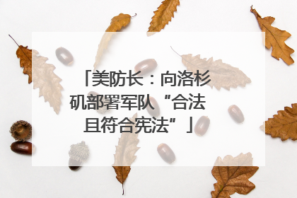 美防长：向洛杉矶部署军队“合法且符合宪法”