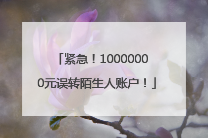 紧急！10000000元误转陌生人账户！