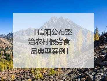 信阳公布整治农村假劣食品典型案例