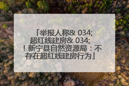 举报人称& 034;超红线建房& 034;！新宁县自然资源局：不存在超红线建房行为