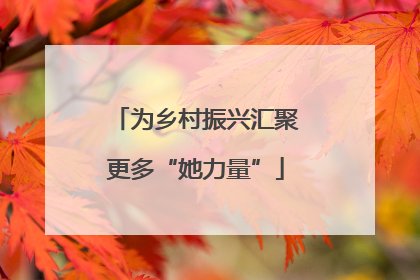 为乡村振兴汇聚更多“她力量”
