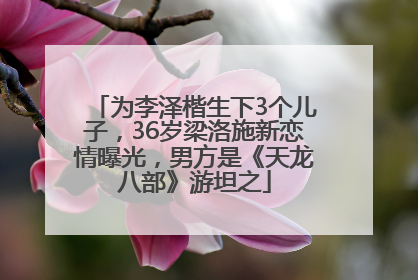 为李泽楷生下3个儿子，36岁梁洛施新恋情曝光，男方是《天龙八部》游坦之