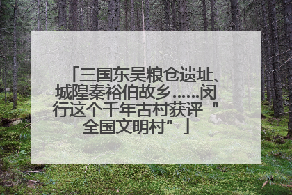 三国东吴粮仓遗址、城隍秦裕伯故乡……闵行这个千年古村获评“全国文明村”