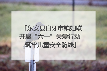 东安县白牙市镇妇联开展“六一”关爱行动 筑牢儿童安全防线