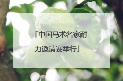 中国马术名家耐力邀请赛举行