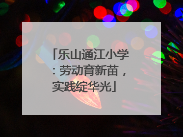 乐山通江小学：劳动育新苗，实践绽华光