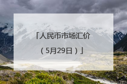人民币市场汇价（5月29日）