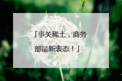 事关稀土，商务部最新表态！