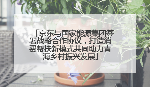京东与国家能源集团签署战略合作协议，打造消费帮扶新模式共同助力青海乡村振兴发展