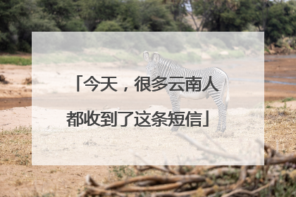 今天，很多云南人都收到了这条短信