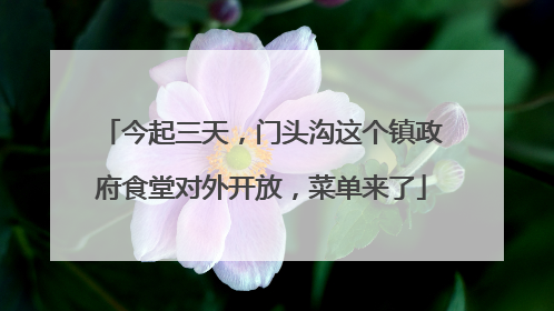 今起三天，门头沟这个镇政府食堂对外开放，菜单来了