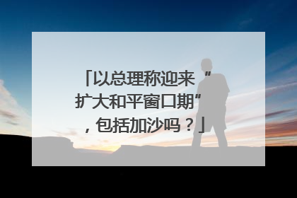 以总理称迎来“扩大和平窗口期”，包括加沙吗？
