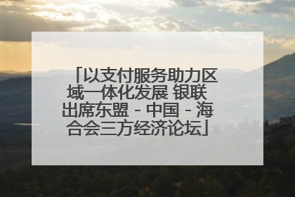 以支付服务助力区域一体化发展 银联出席东盟－中国－海合会三方经济论坛