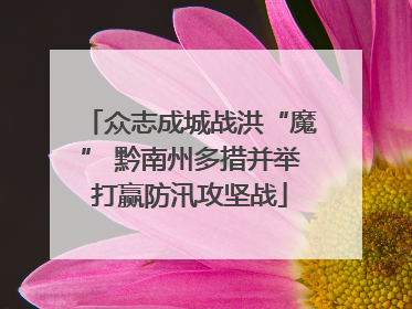 众志成城战洪“魔” 黔南州多措并举打赢防汛攻坚战