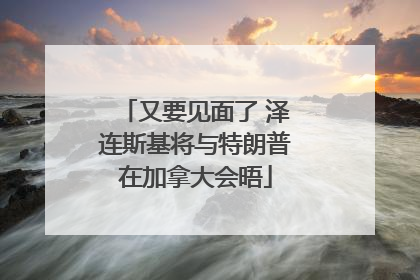 又要见面了 泽连斯基将与特朗普在加拿大会晤