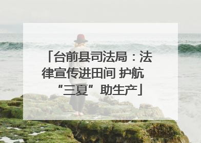 台前县司法局：法律宣传进田间 护航“三夏”助生产