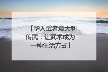 华人武者意大利传武：让武术成为一种生活方式