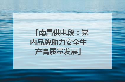 南昌供电段：党内品牌助力安全生产高质量发展