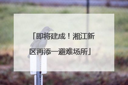 即将建成！湘江新区再添一避难场所