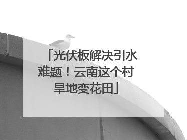 光伏板解决引水难题！云南这个村旱地变花田