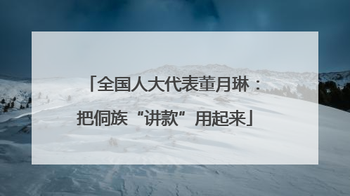 全国人大代表董月琳：把侗族“讲款”用起来