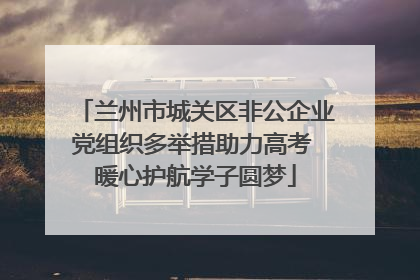 兰州市城关区非公企业党组织多举措助力高考 暖心护航学子圆梦