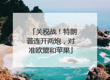 关税战！特朗普连开两炮，对准欧盟和苹果