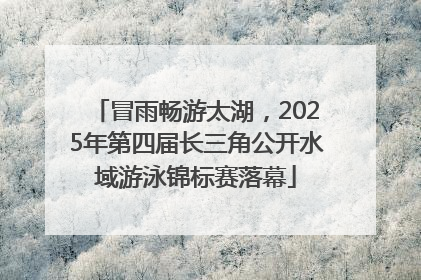 冒雨畅游太湖，2025年第四届长三角公开水域游泳锦标赛落幕
