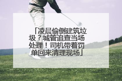 凌晨偷倒建筑垃圾？城管追查当场处理！司机带着罚单回来清理现场