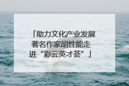 助力文化产业发展 著名作家胡性能走进“彩云英才荟”